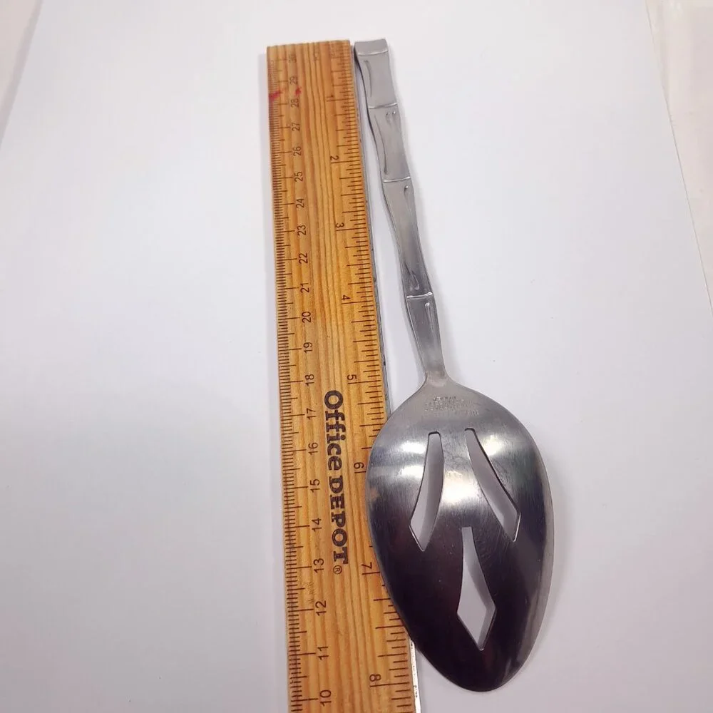 Vintage Reed & Barton Regal Bamboo pierced slotted serving spoon Korea Rebacraft